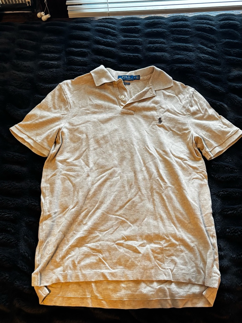 Polo by Ralph Lauren Men's Tan Polo Shirt with Embroidered Pony